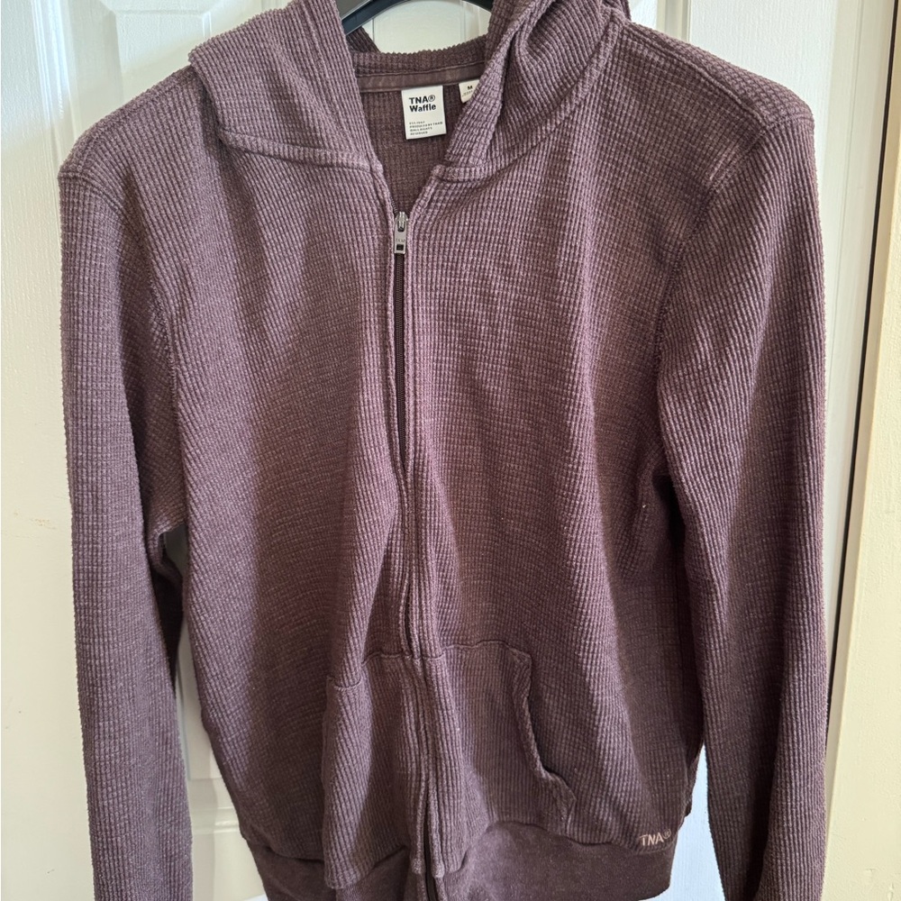 TNA women's size M waffle zip up hoodie